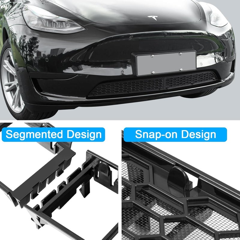 KUNIST Grille Mesh Inserts for Tesla Model Y 2021-2025 Front Air Inlet Vent Grille Cover Replacement for Tesla Model Y Accessories (Detachable Version 3.0) - Image 3